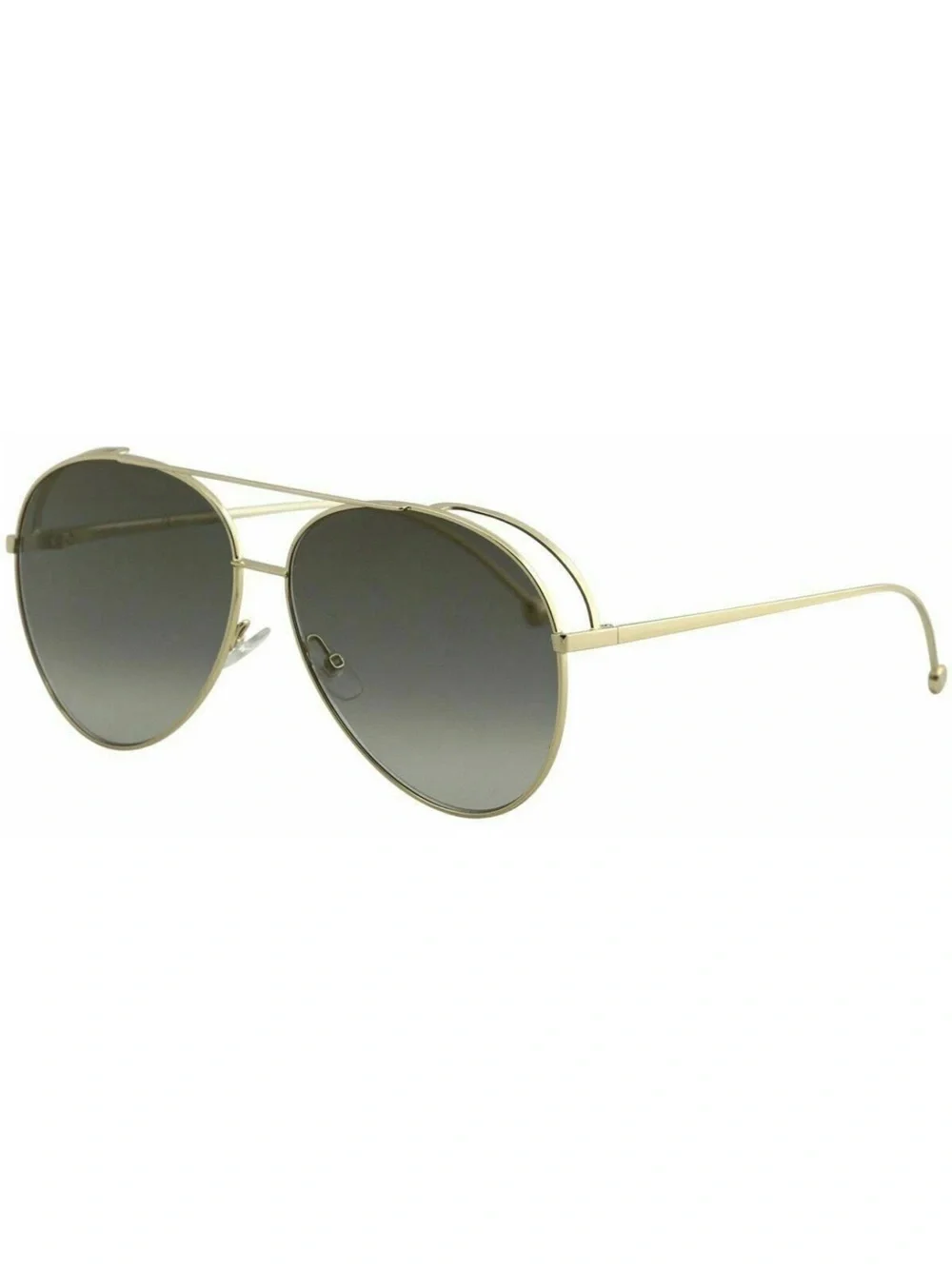 Fendi Aviator Sunglasses in Gold Frame with Brown Gradient Lenses